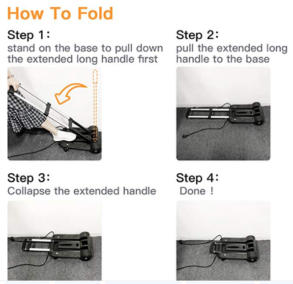 how to fold the luggage cart