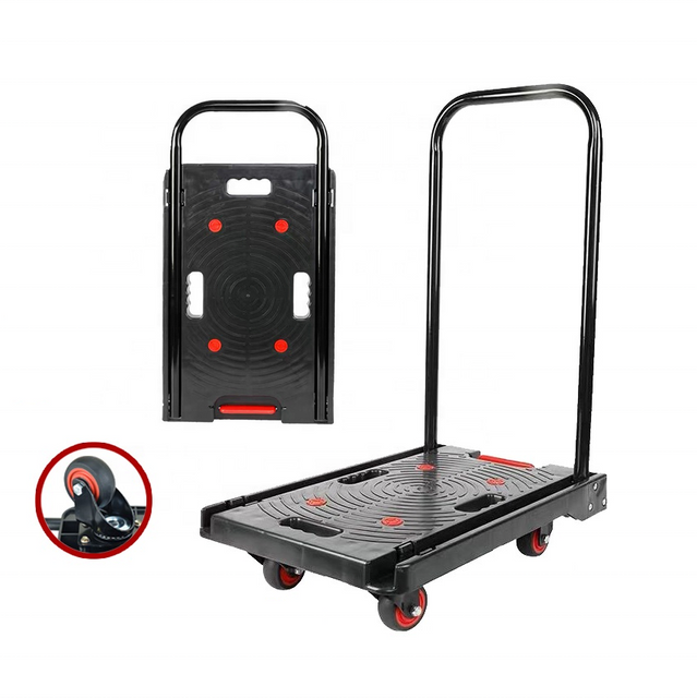 Portable Four-Wheeled Steel Hand Truck: Durable and Reliable Luggage Cart Built for Intense Use Capable of Carrying up to 200kg