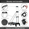 150kg Lightweight Portable Flatbed 7 Wheels Dolly Folding Hand Trolley Cart