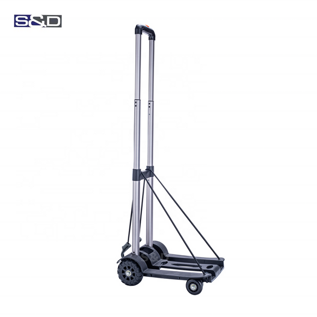 Aluminum Telescopic Handle Folding Shopping Trolley with 4 Wheels
