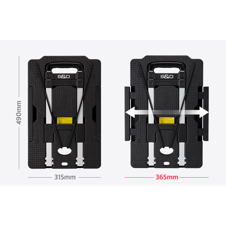 folding trolley cart size