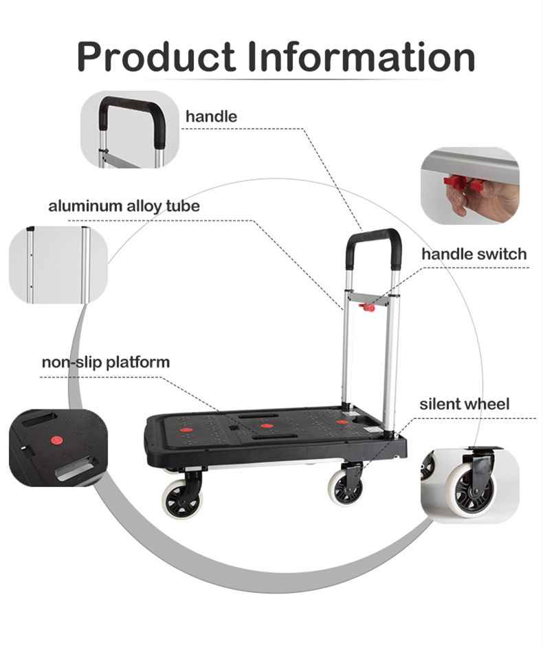 Compact retractable platform trolley