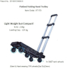 Lightweight and Portable 125kg Load Hand Trolley Cart with Retractable Handle and Five Wheels 