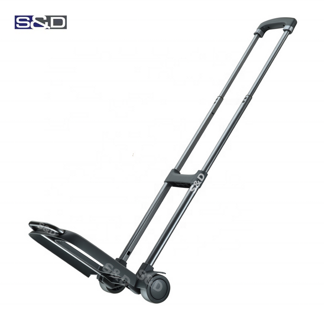 Lightweight Folding Luggage Cart: Retractable Handle for Easy Maneuvering