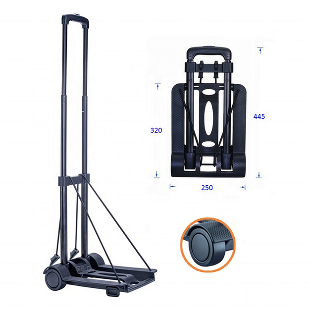 2023 Mini Telescopic Portable Lightweight Folding Luggage Cart Promotion Gift