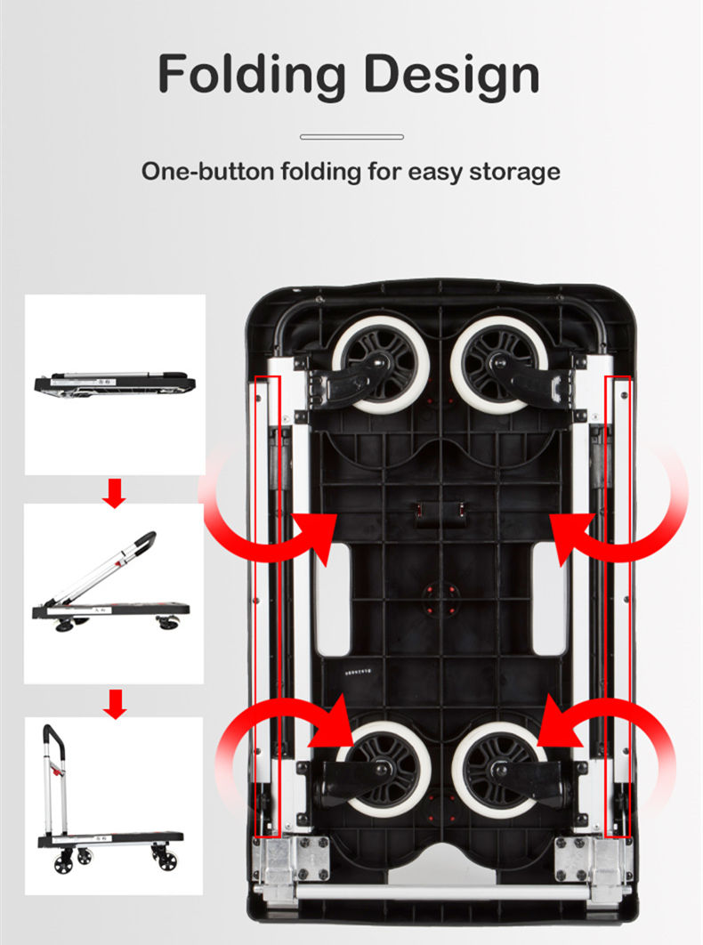 Compact folding luggage cart