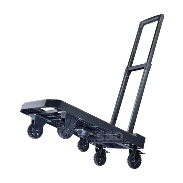 200kg Loading Portable Folding Luggage Cart with Five Wheels