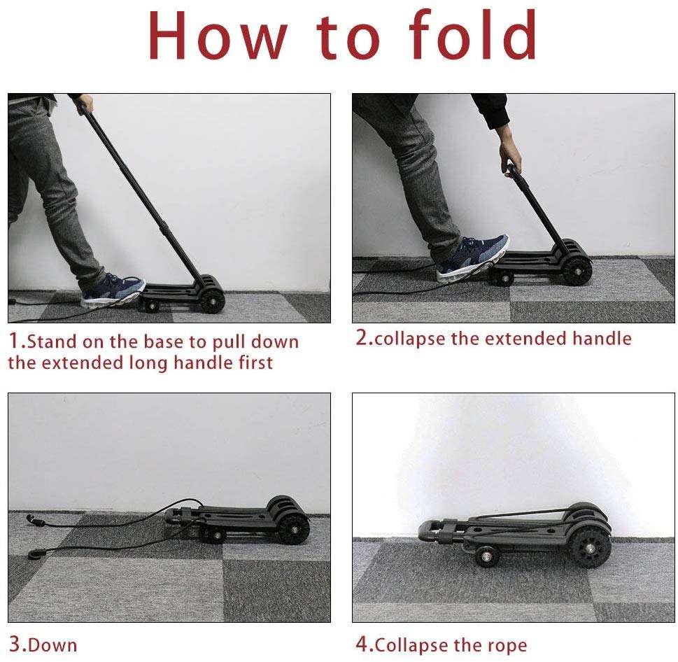 how to fold the luggage cart