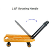 Portable Heavy-Duty Steel Platform Hand Trolley Cart: Retractable and Compact Design for Easy Transport
